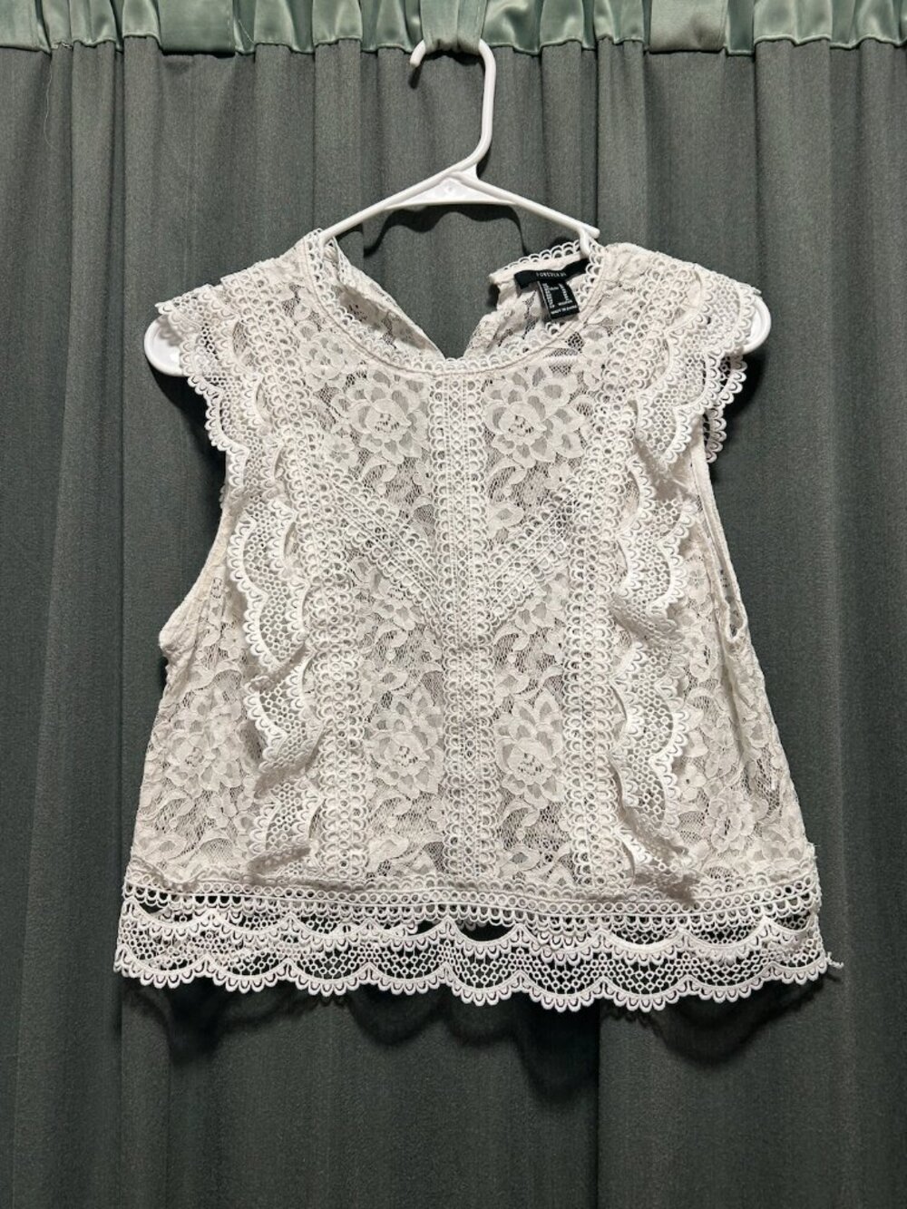 Forever 21 White Lacy Top